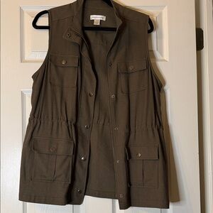 Christopher & Banks Khaki Utility Vest